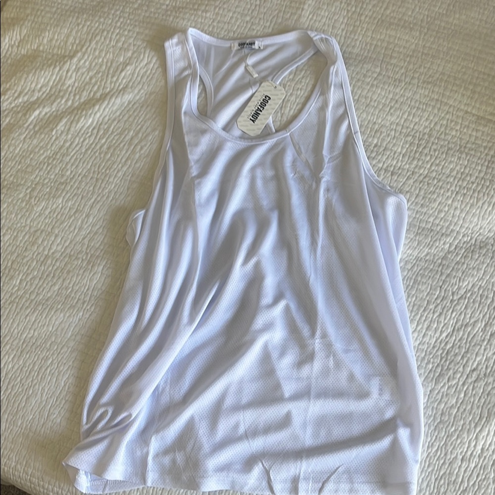 Flowy, Perforated White Tank Top
